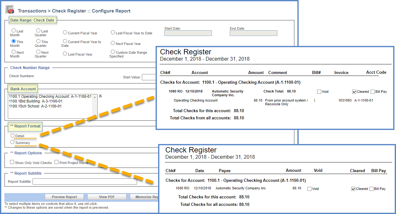 PSA L&P - Reports: How to print a Check Register – ParishSoft Accounting